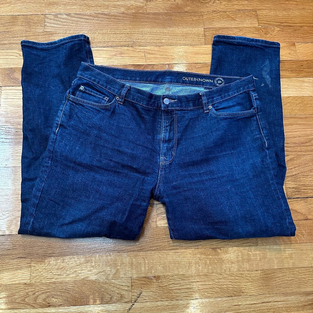 Outerknown Jeans Mens 38x30 Blue Denim Zip Fly SEA Local Straight Organic